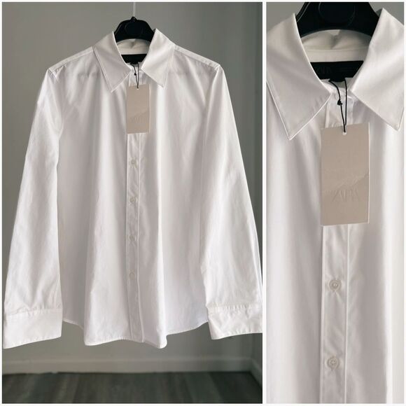 ZARA POPLIN SHIRT ZW COLLECTION - Picture 1 of 8